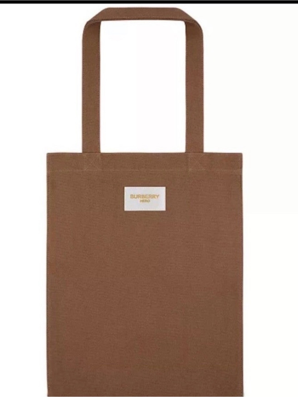 Burberry Brown Canvas Tote with Logo Patch